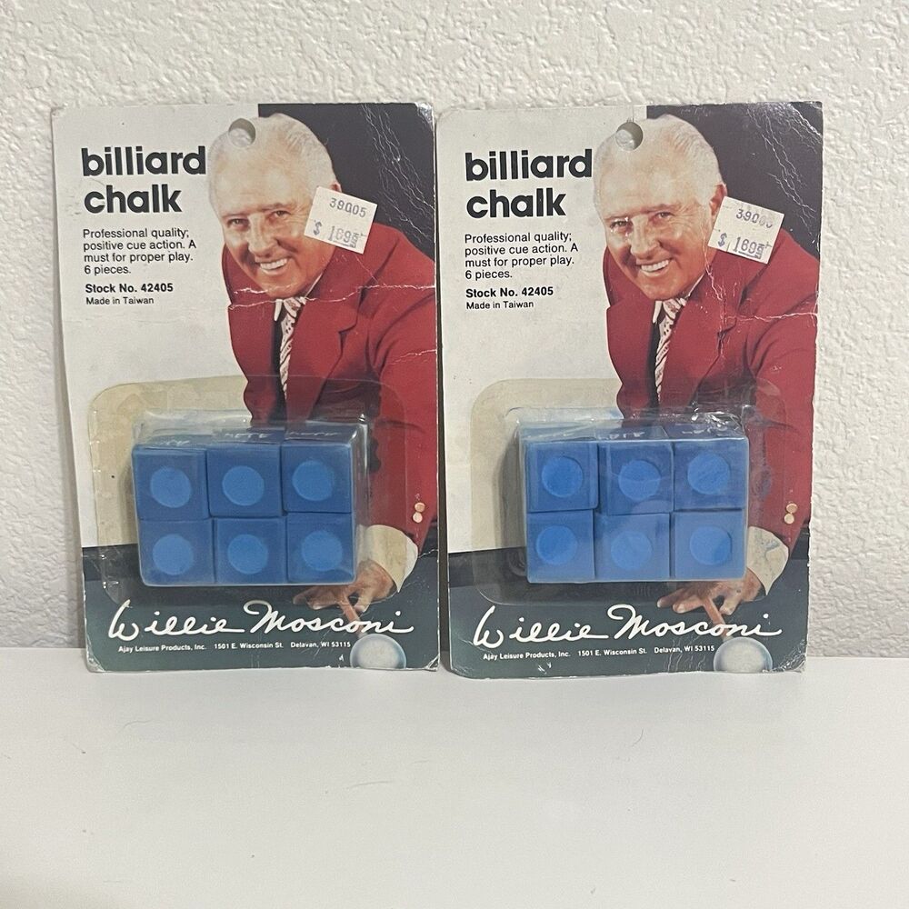 Vintage Ajay Leisure Products Willie Mosconi Professional Billiard Pool Chalk